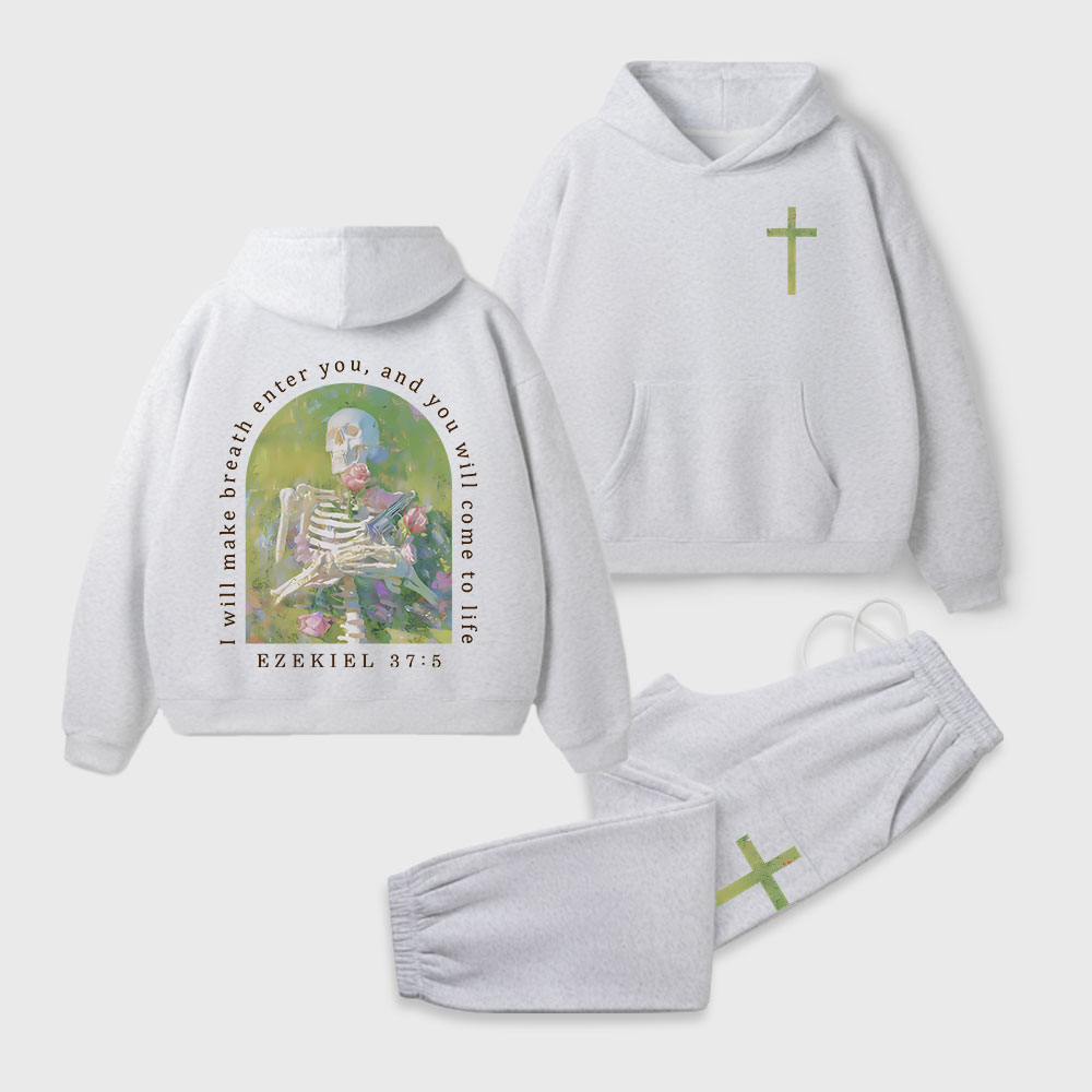 I Will Make Breath Enter You Christian Premium Fleece Hoodie Set