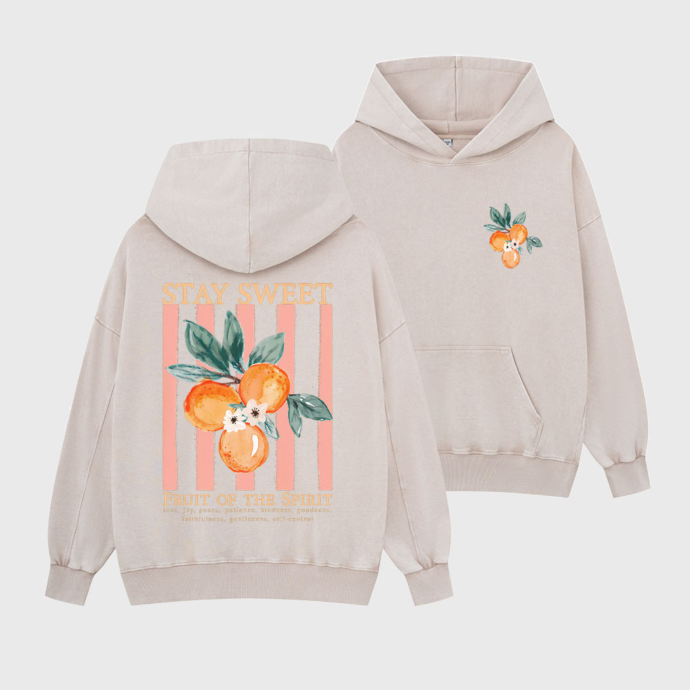 Stay Sweet Fruit Of The Spirit Christian Washed Hoodie