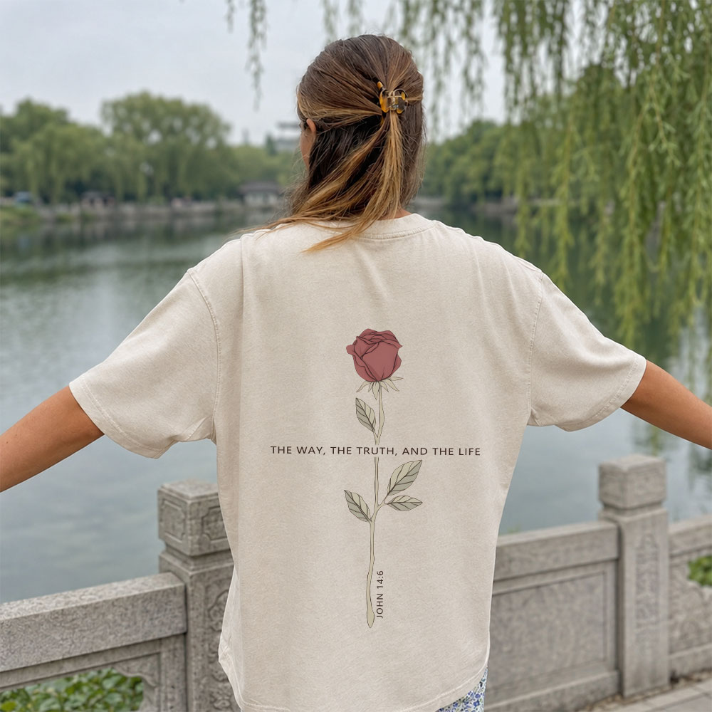 The Way The Truth The Life Christian Washed T-Shirt