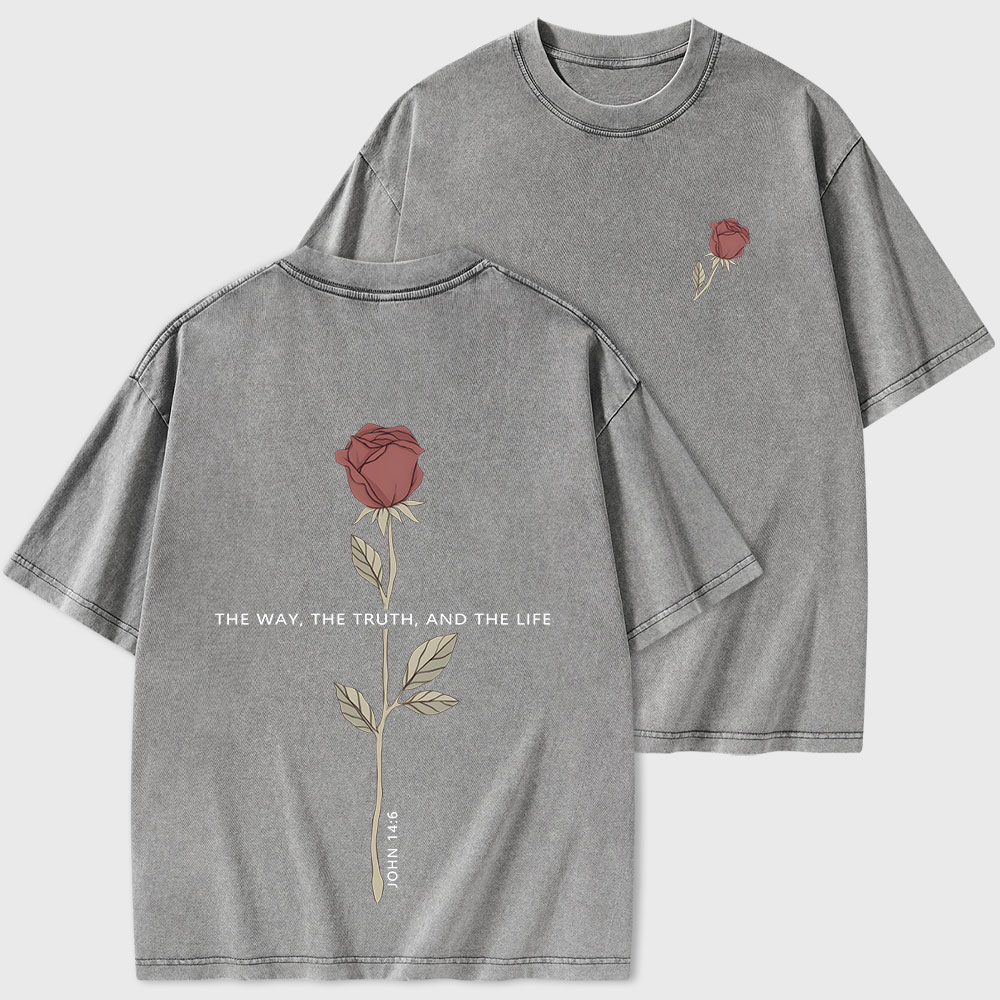 The Way The Truth The Life Christian Washed T-Shirt