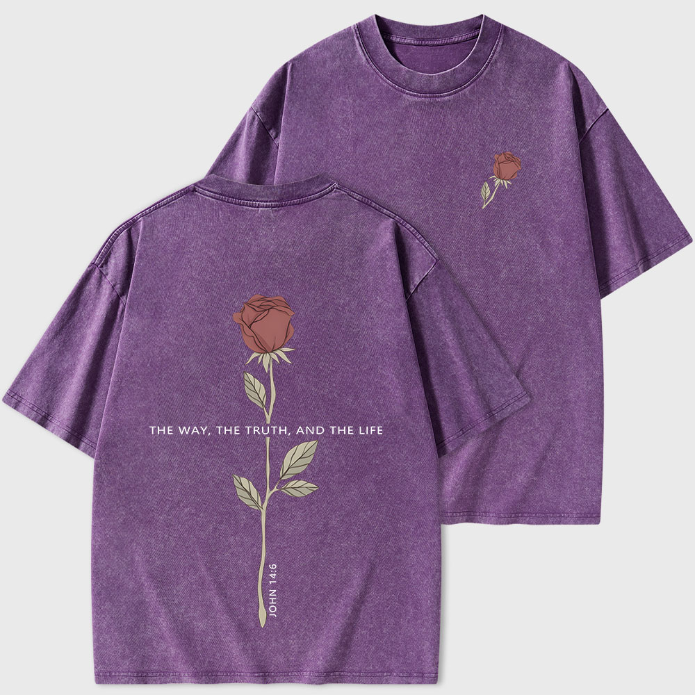 The Way The Truth The Life Christian Washed T-Shirt