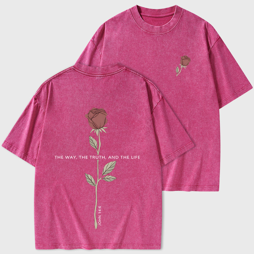 The Way The Truth The Life Christian Washed T-Shirt