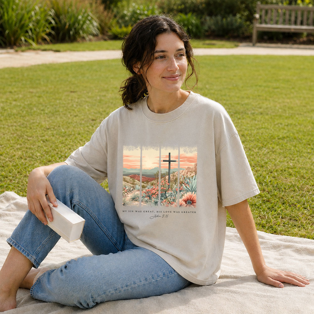 My Sin Was Great Christian Washed T-Shirt