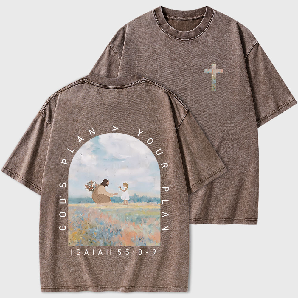 God's Plan Your Plan Christian Washed T-Shirt