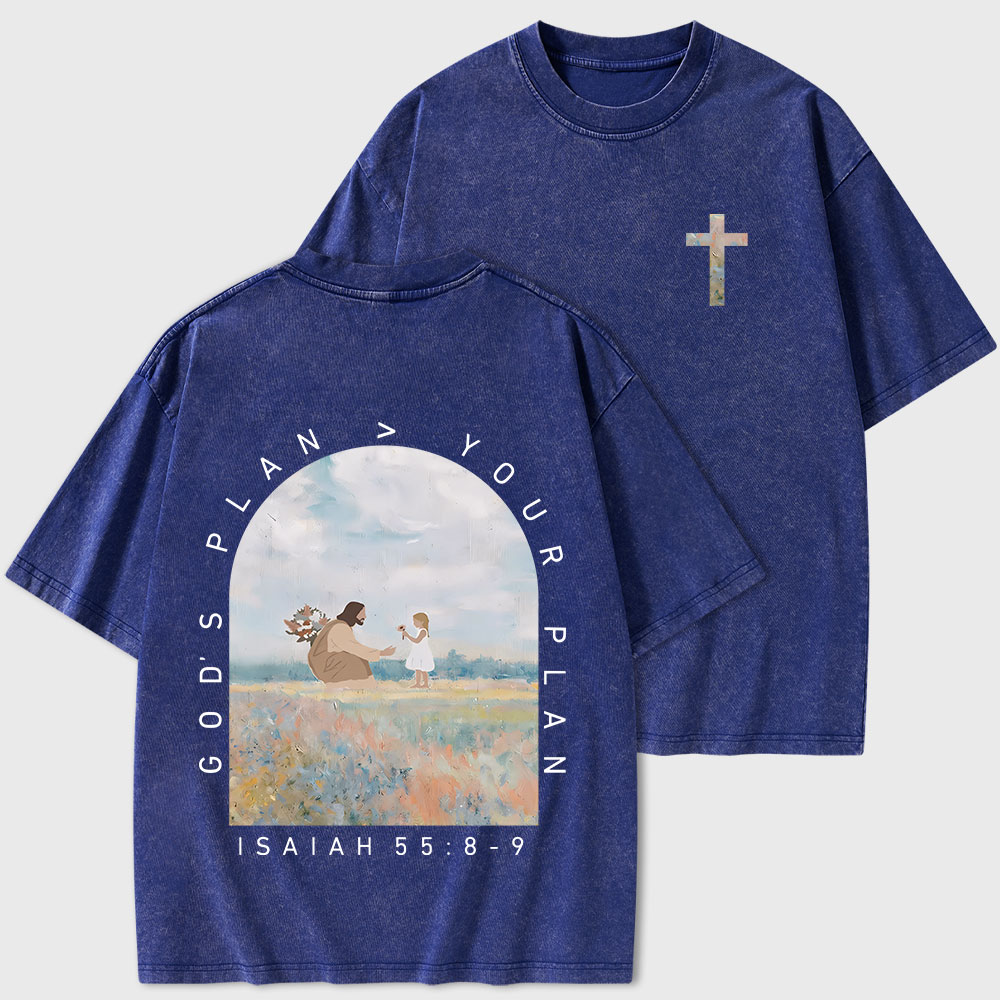 God's Plan Your Plan Christian Washed T-Shirt