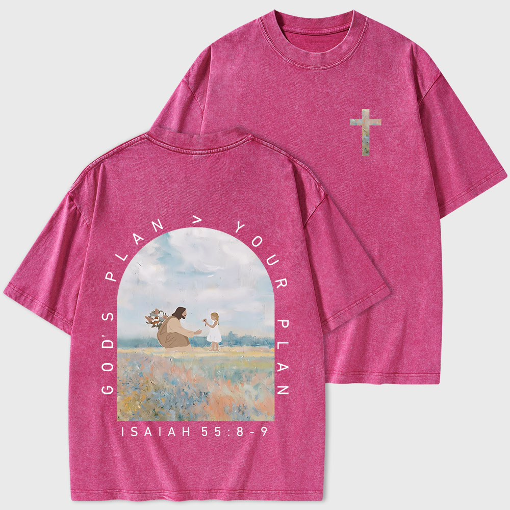 God's Plan Your Plan Christian Washed T-Shirt