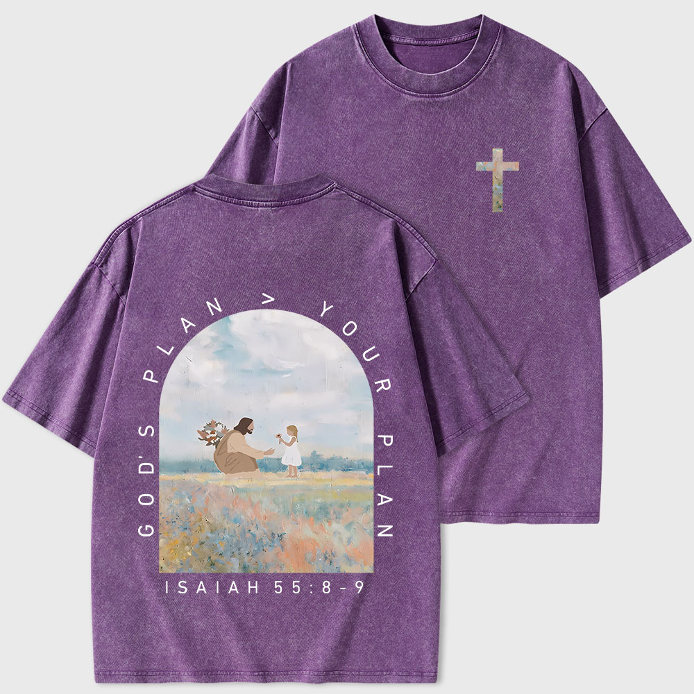 God's Plan Your Plan Christian Washed T-Shirt