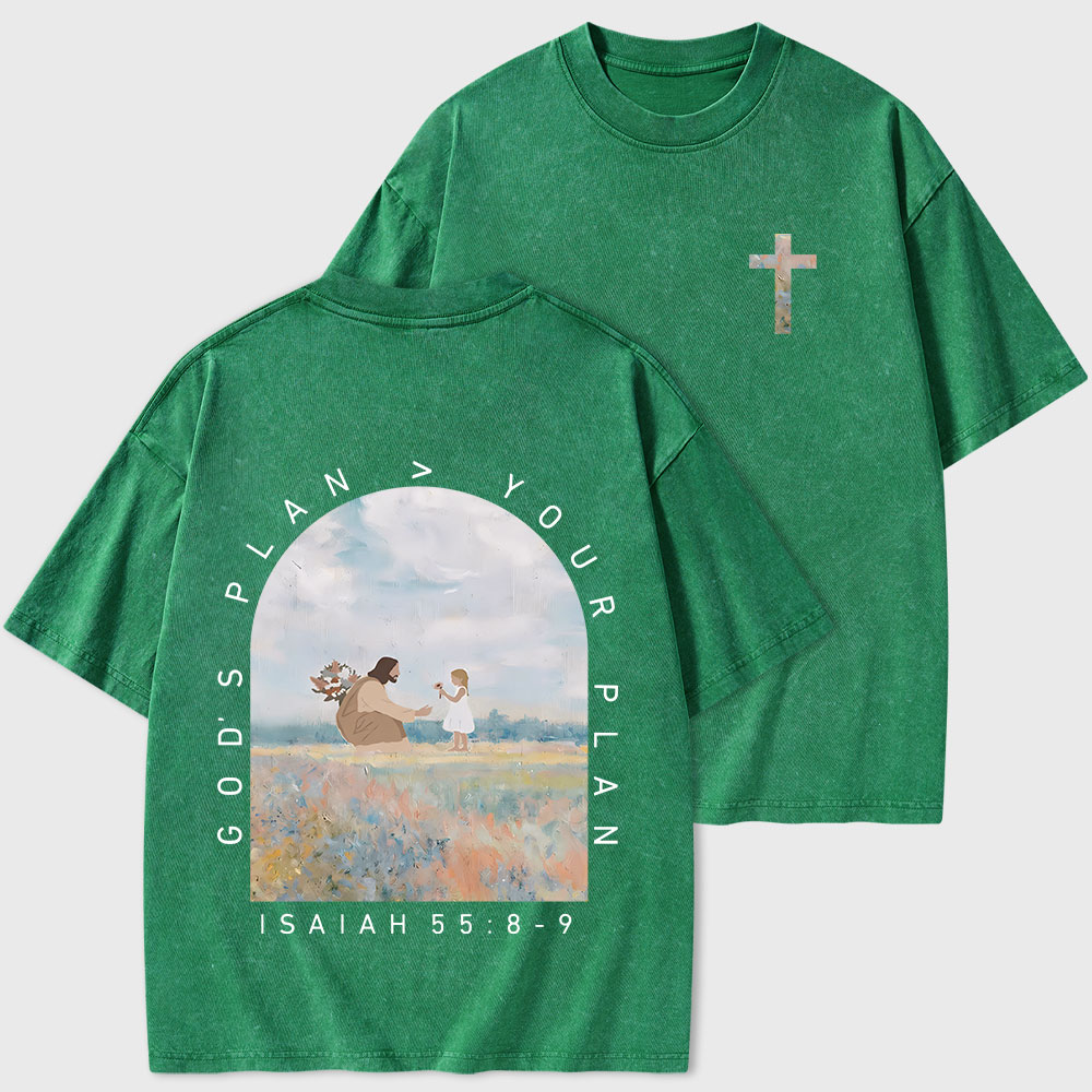 God's Plan Your Plan Christian Washed T-Shirt
