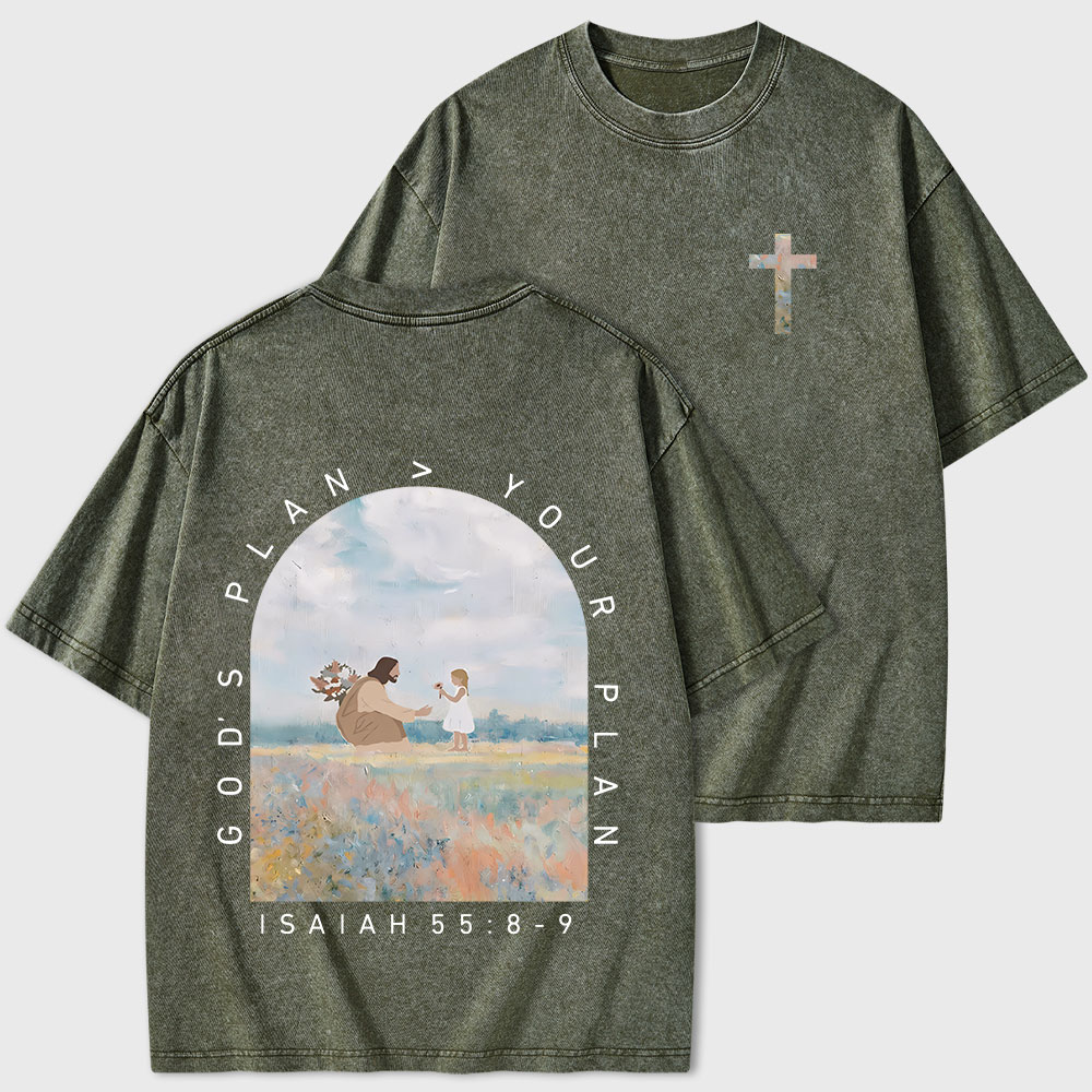 God's Plan Your Plan Christian Washed T-Shirt