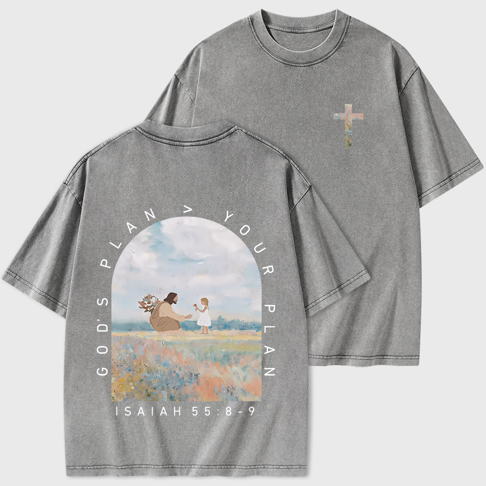 God's Plan Your Plan Christian Washed T-Shirt