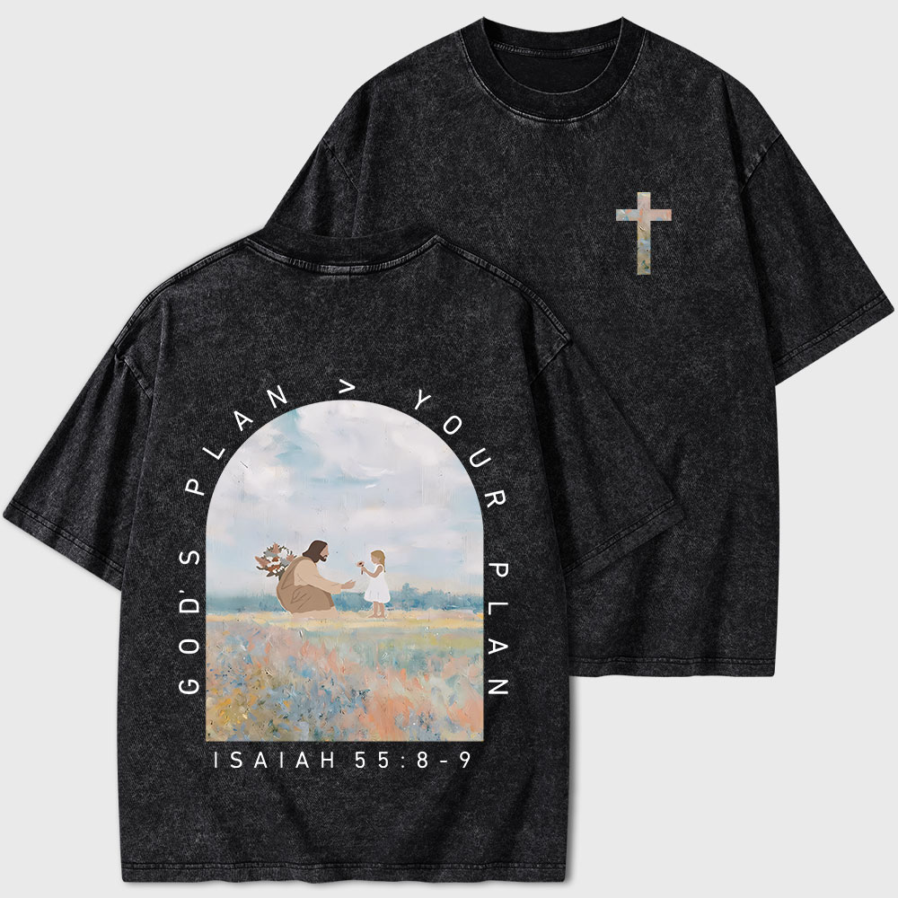 God's Plan Your Plan Christian Washed T-Shirt