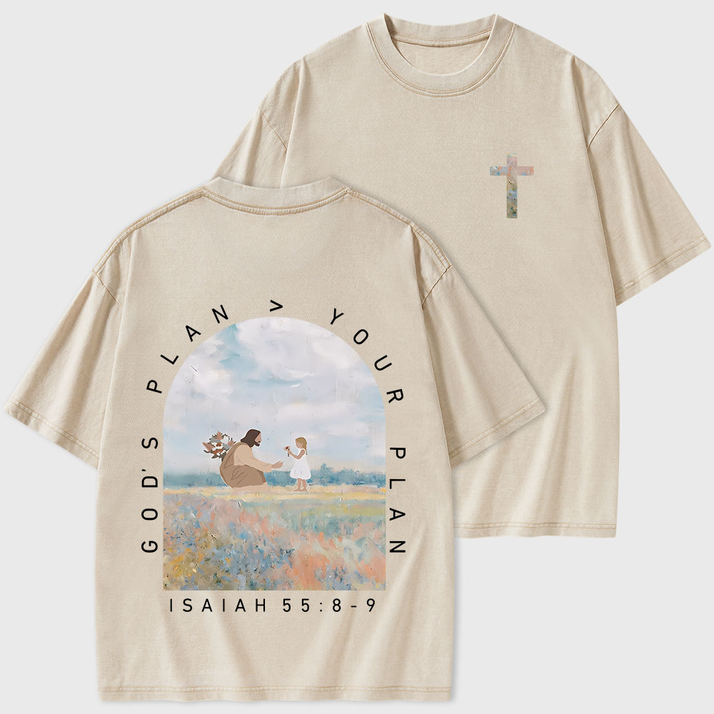 God's Plan Your Plan Christian Washed T-Shirt