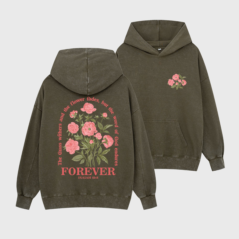 The Word Of God Endures Christian Washed Hoodie