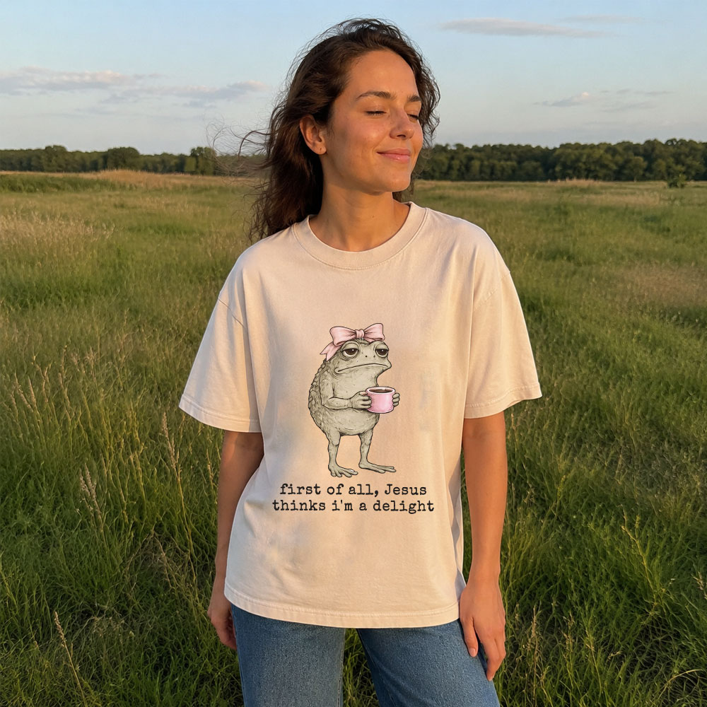 First Of All Jesus Thinks I'm A Delight Christian Washed T-Shirt
