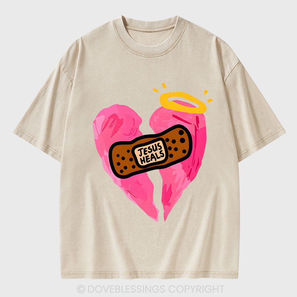 Jesus Heals Christian Washed T-Shirt