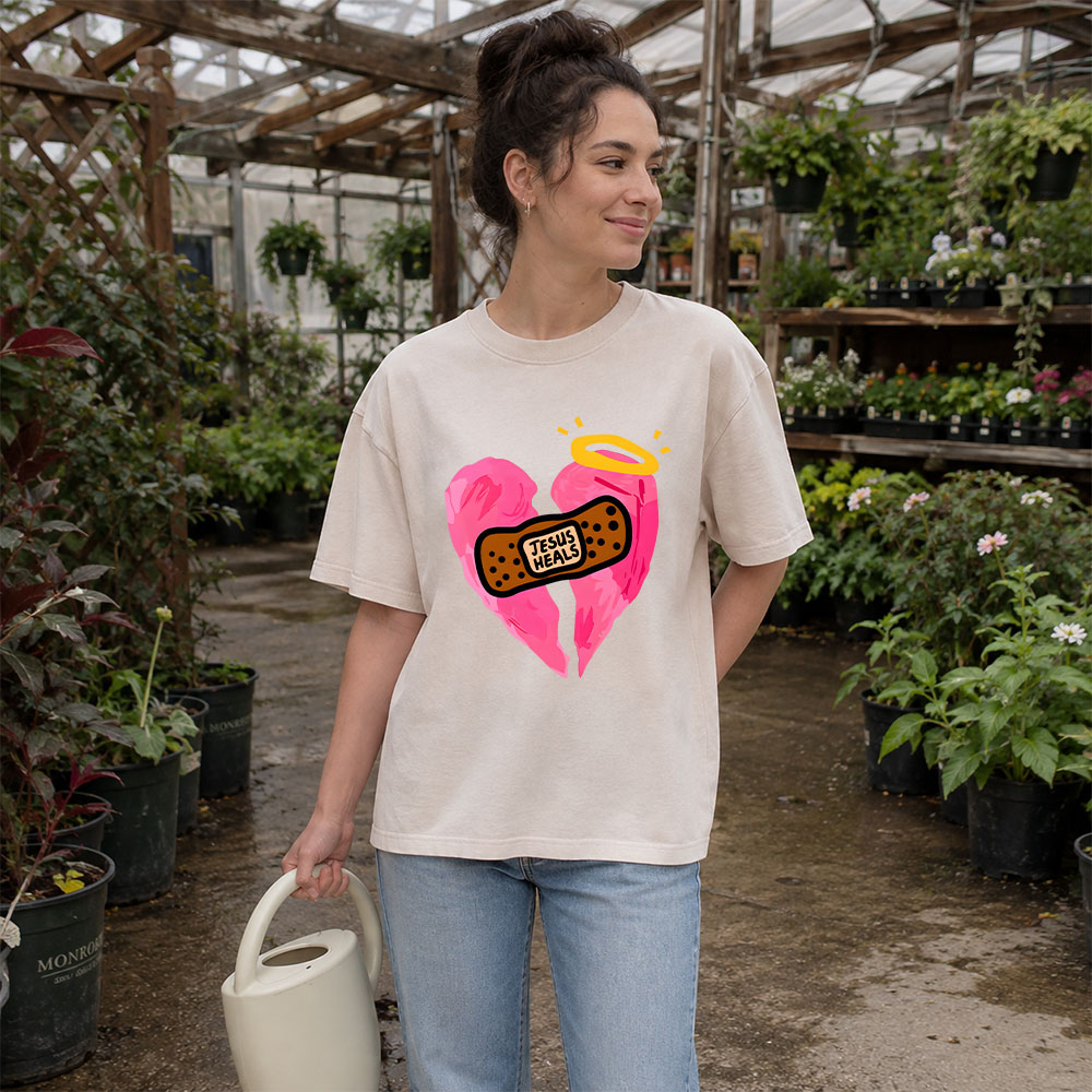 Jesus Heals Christian Washed T-Shirt
