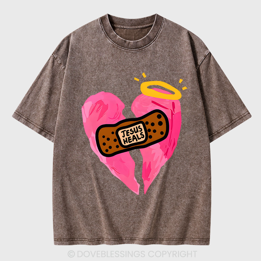 Jesus Heals Christian Washed T-Shirt