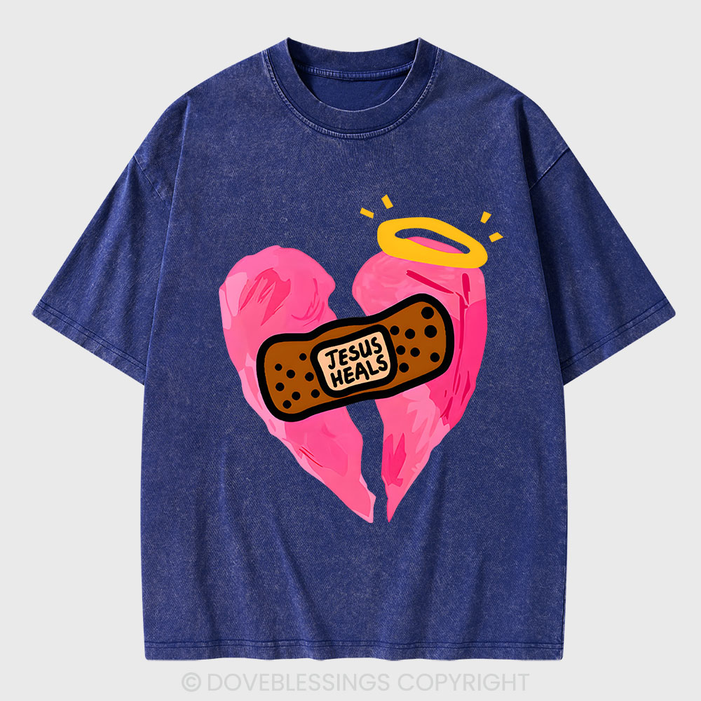 Jesus Heals Christian Washed T-Shirt