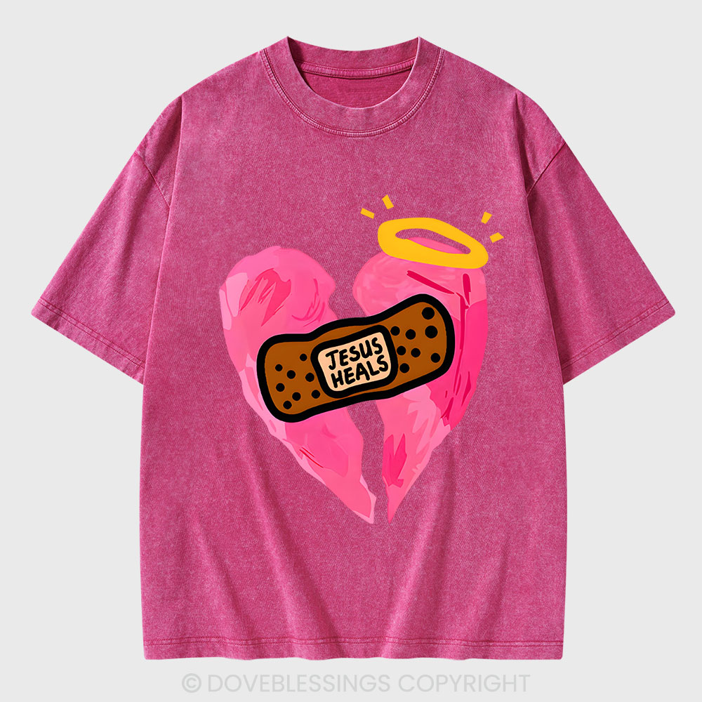 Jesus Heals Christian Washed T-Shirt