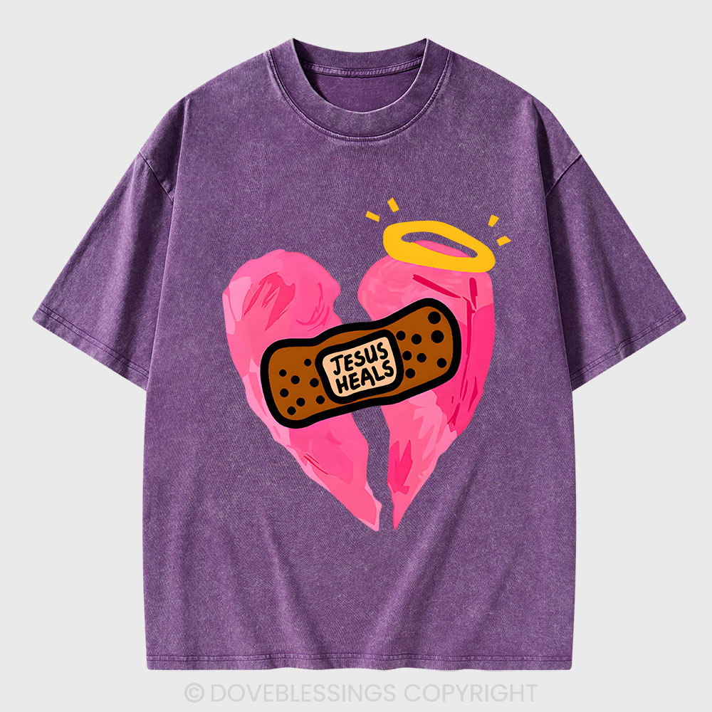 Jesus Heals Christian Washed T-Shirt