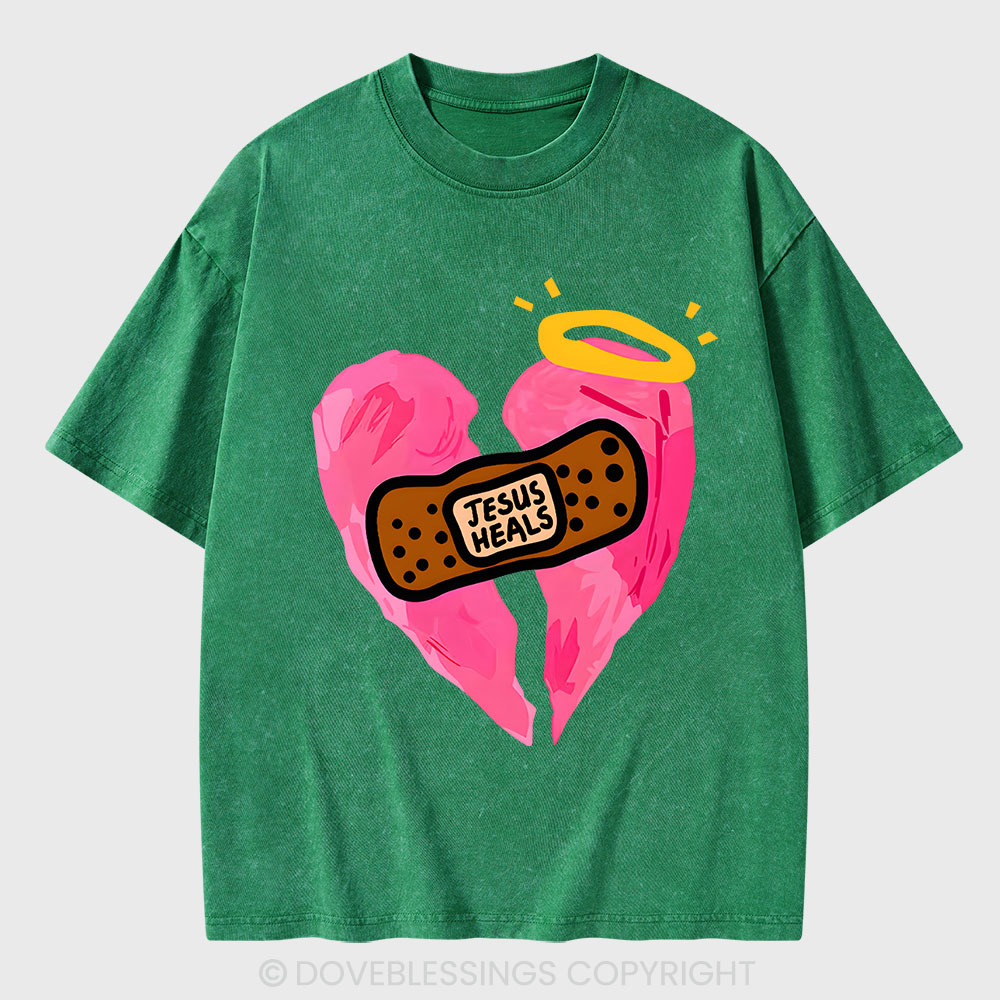 Jesus Heals Christian Washed T-Shirt