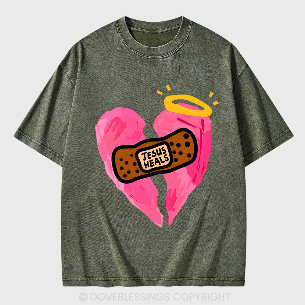 Jesus Heals Christian Washed T-Shirt