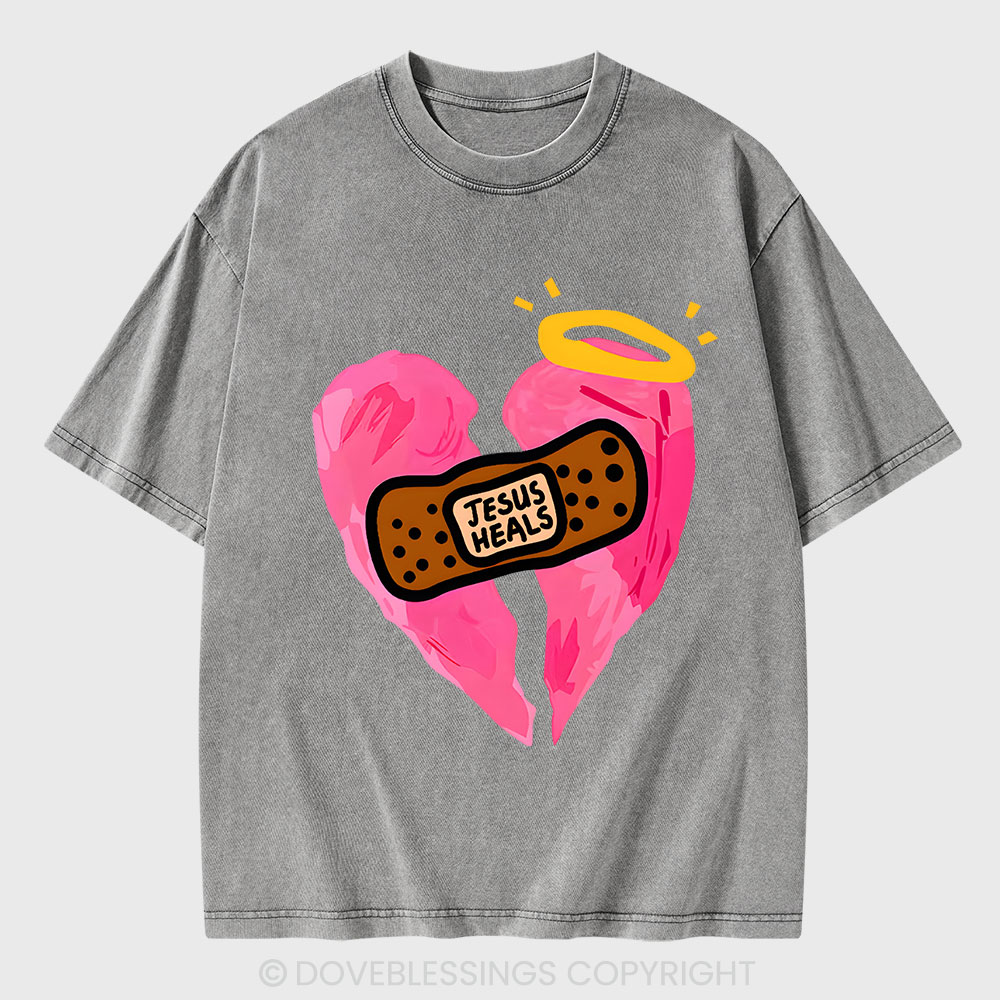 Jesus Heals Christian Washed T-Shirt