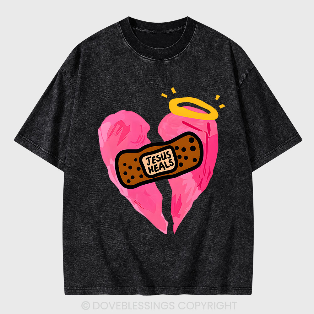 Jesus Heals Christian Washed T-Shirt