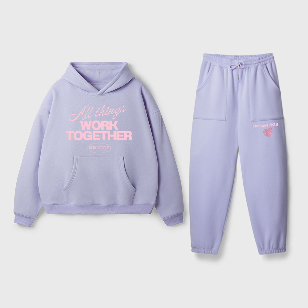 All Things Work Together For Good Christian Premium Fleece Hoodie Set
