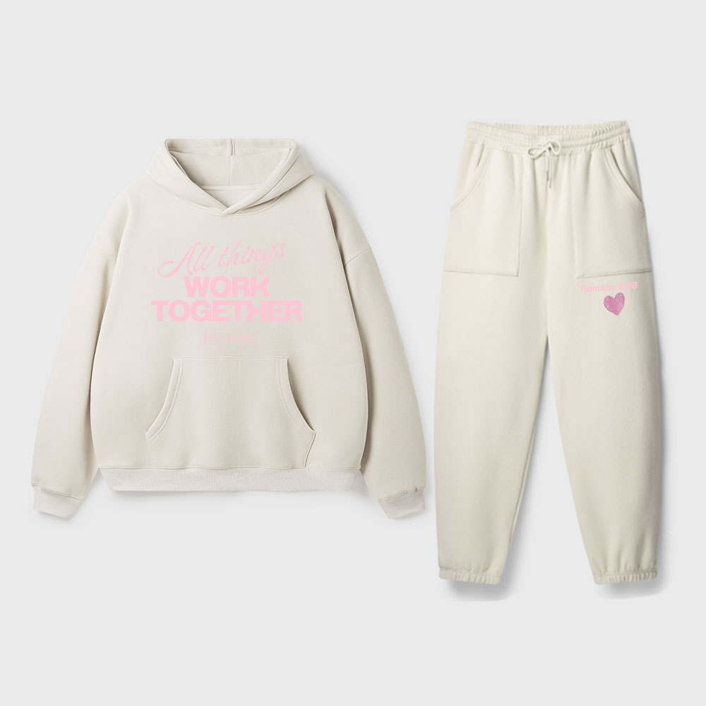 All Things Work Together For Good Christian Premium Fleece Hoodie Set
