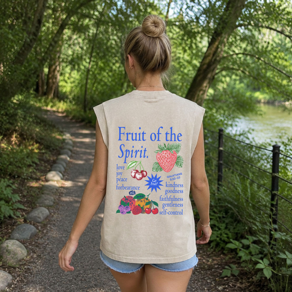 Fruit Of The Spirit Christian Women's Washed Tank Top