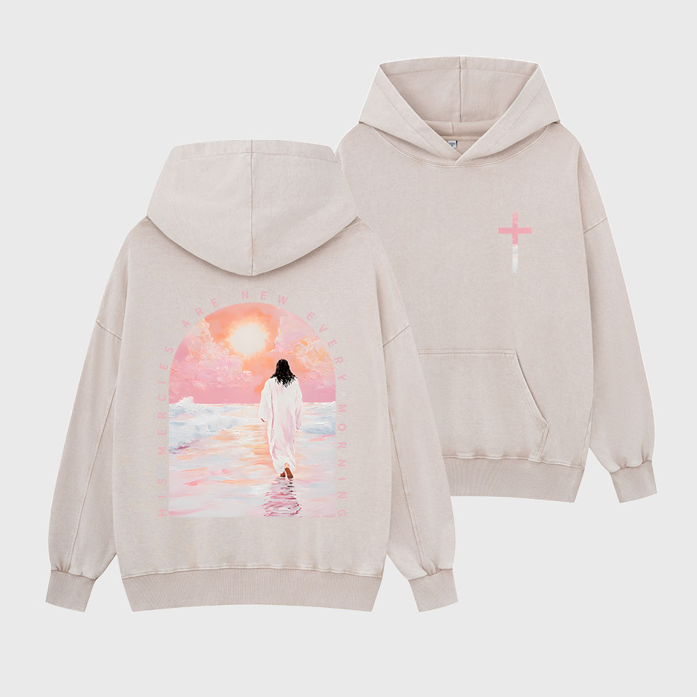 His Mercies Are New Every Morning Christian Washed Hoodie