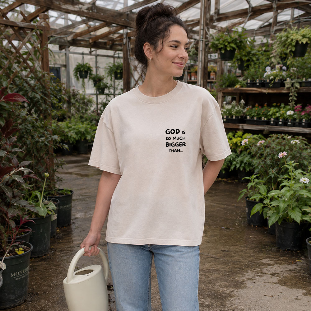 God Is So Much Bigger Than Your Regrets Christian Washed T-Shirt