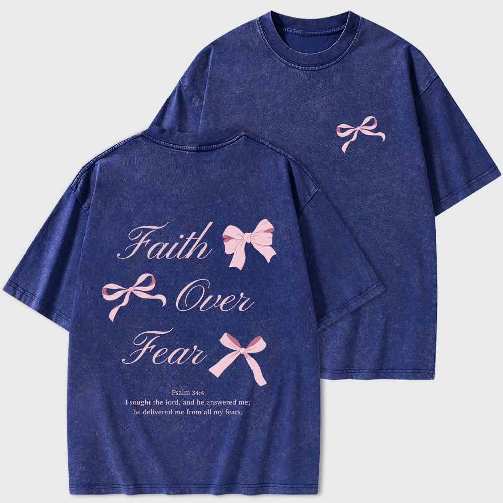 Faith Over Fear Christian Washed T-Shirt