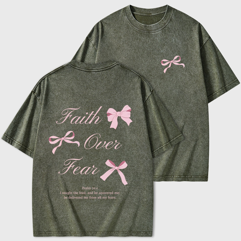 Faith Over Fear Christian Washed T-Shirt