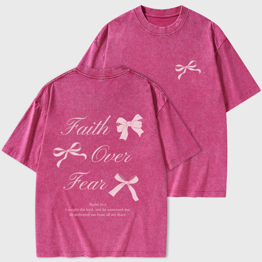 Faith Over Fear Christian Washed T-Shirt