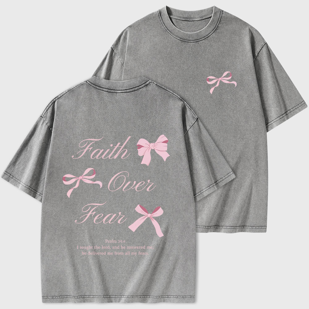 Faith Over Fear Christian Washed T-Shirt