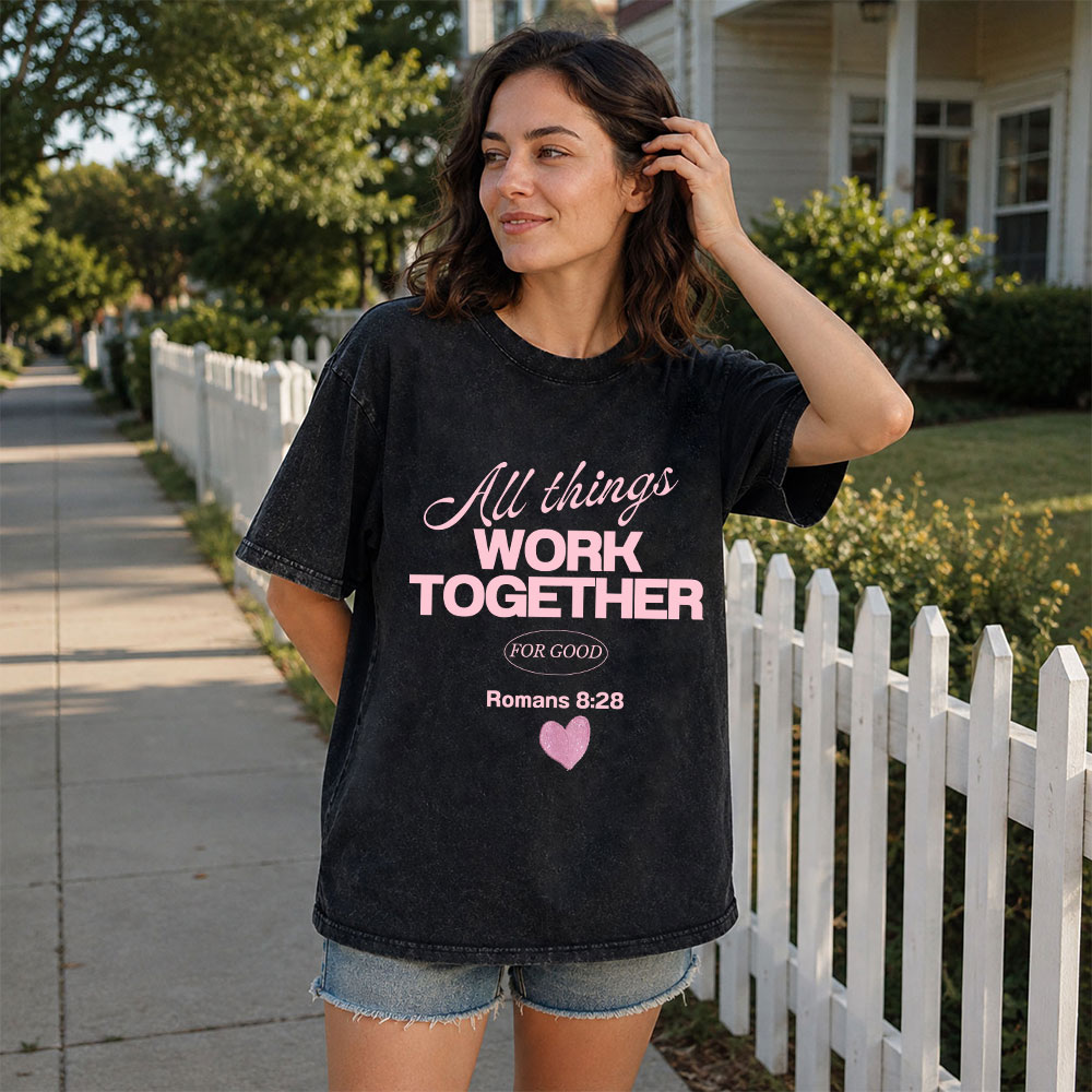 All Things Work Together For Good Christian Washed T-Shirt