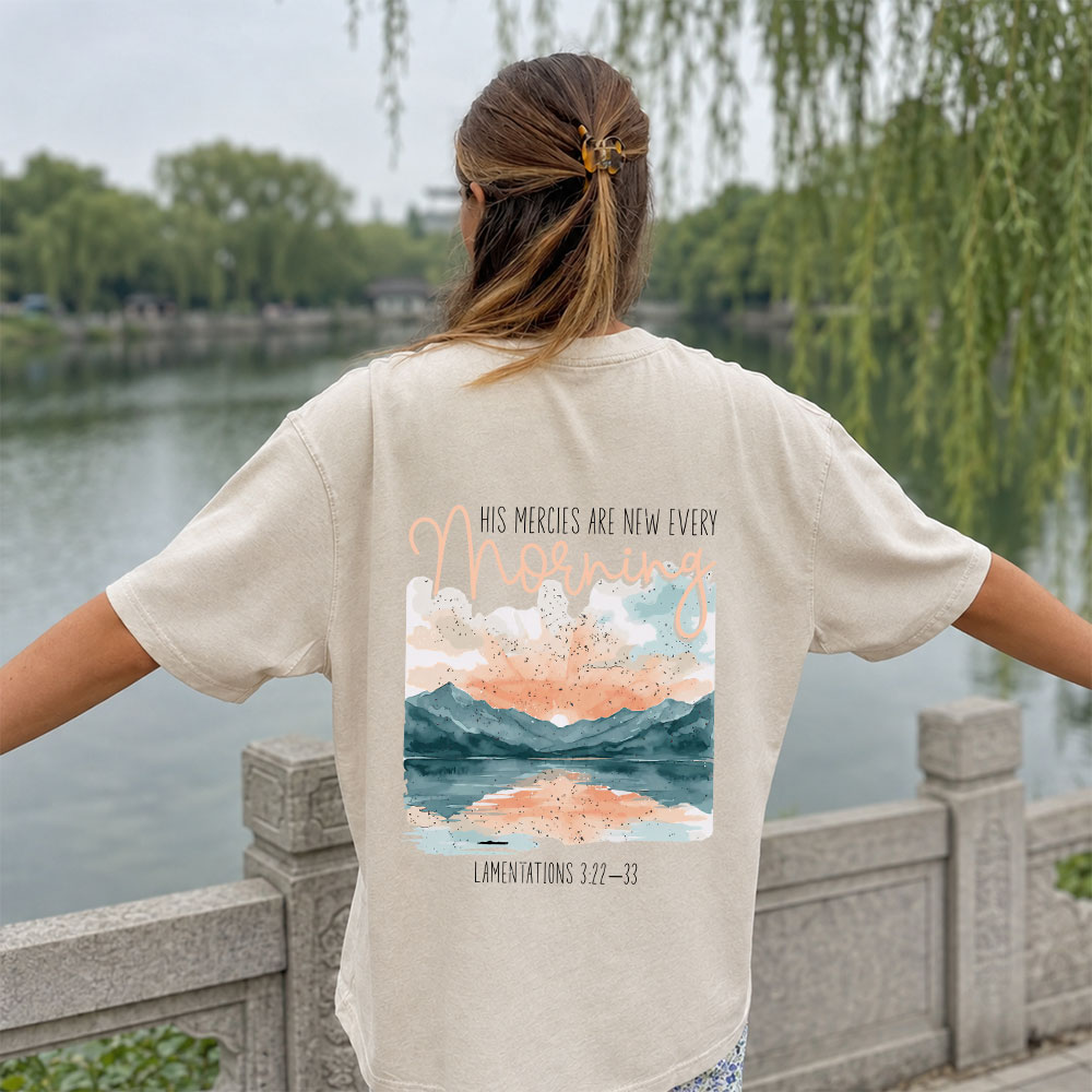 His Mercies Are New Every Morning Christian Washed T-Shirt