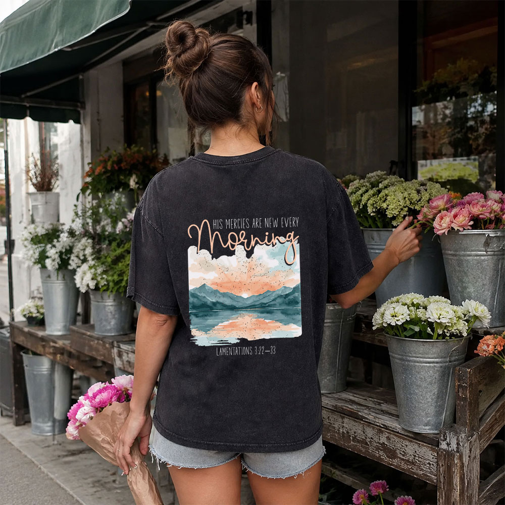 His Mercies Are New Every Morning Christian Washed T-Shirt