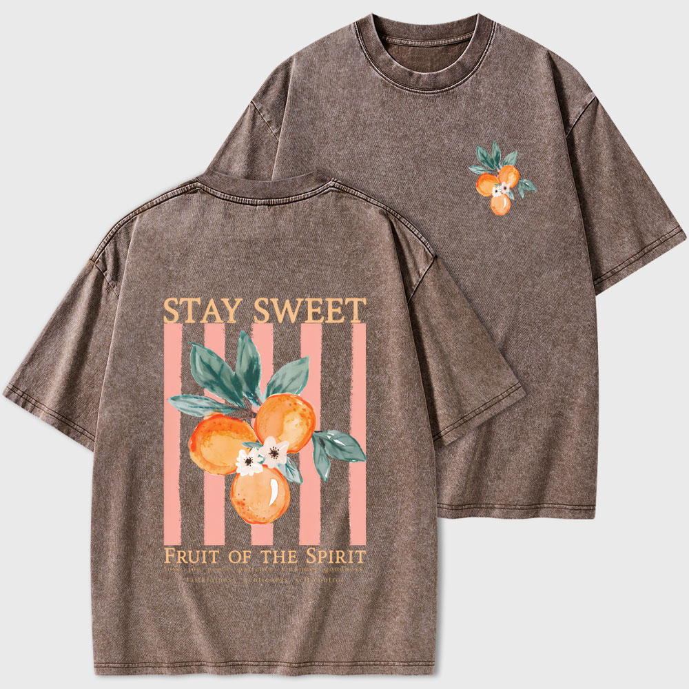 Stay Sweet Fruit Of The Spirit Christian Washed T-Shirt