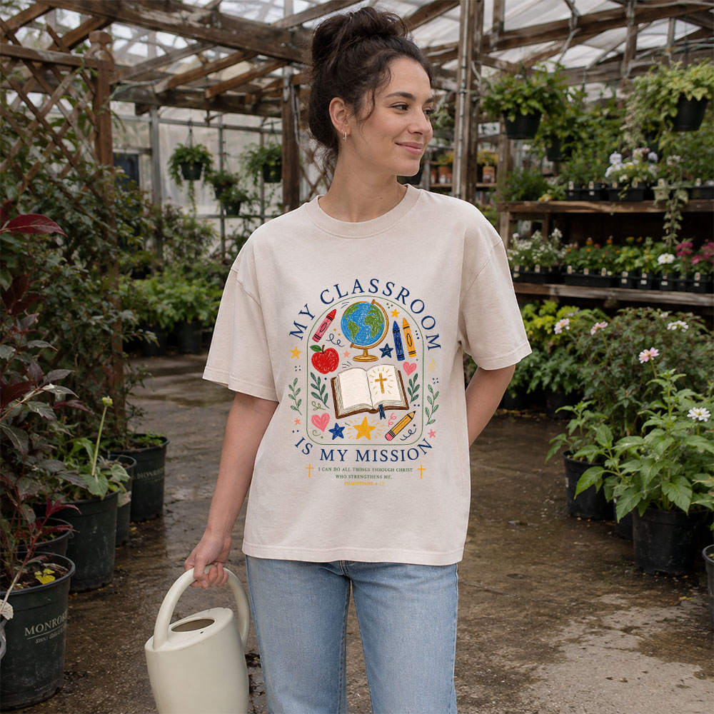 My Classroom Is My Mission Christian Washed T-Shirt