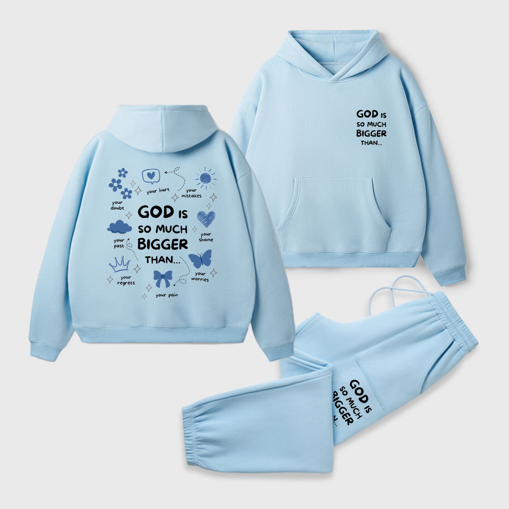 God Is So Much Bigger Than Christian Premium Fleece Hoodie Set