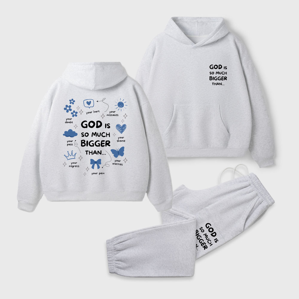 God Is So Much Bigger Than Christian Premium Fleece Hoodie Set