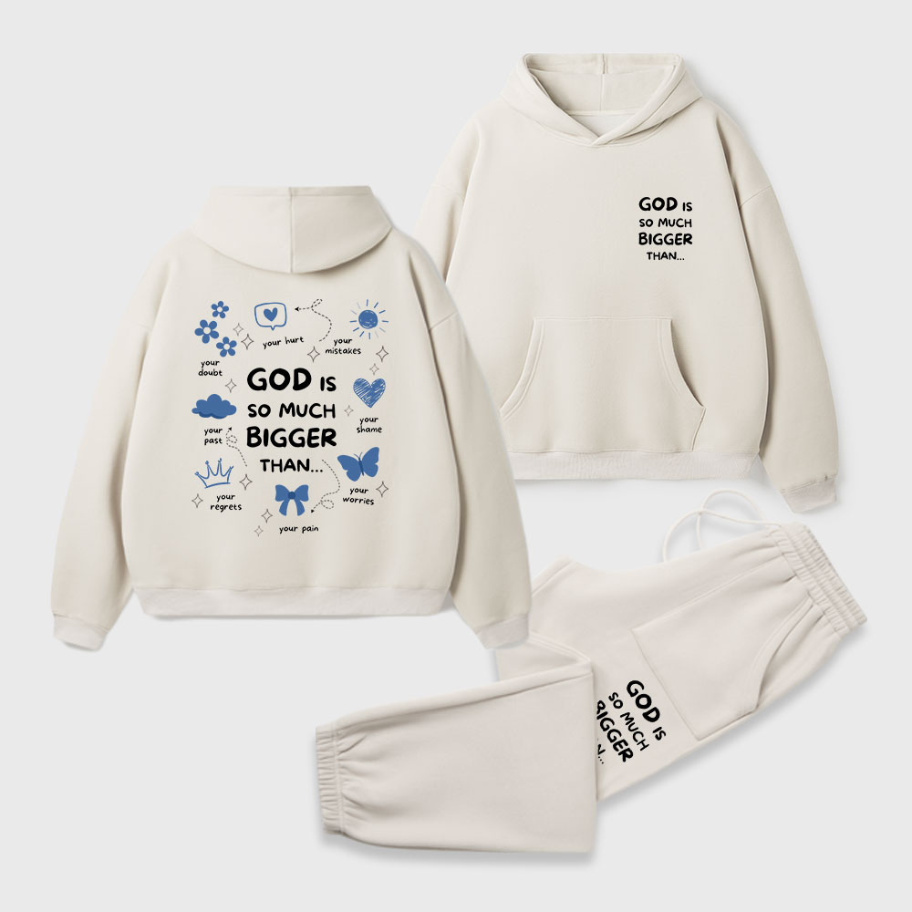 God Is So Much Bigger Than Christian Premium Fleece Hoodie Set
