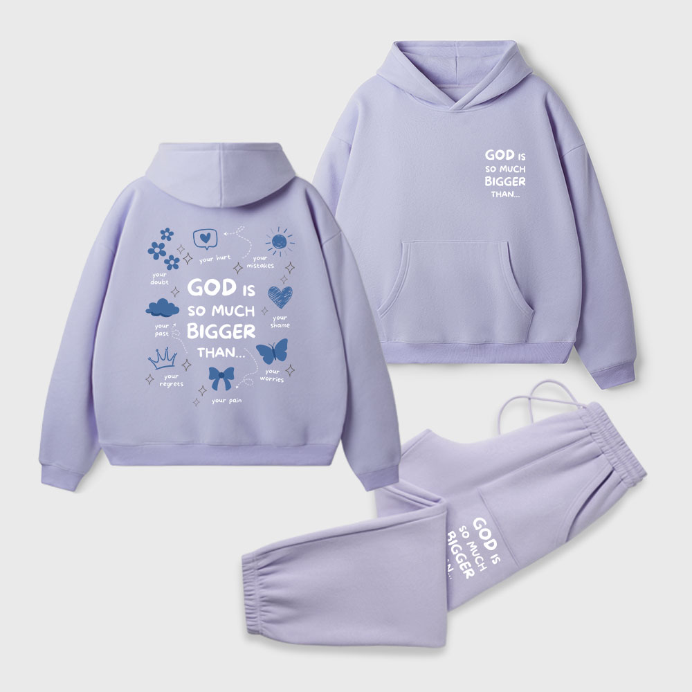 God Is So Much Bigger Than Christian Premium Fleece Hoodie Set