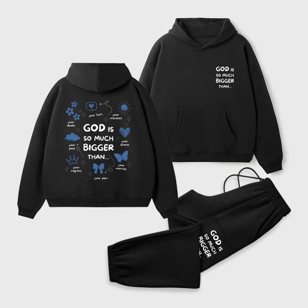 God Is So Much Bigger Than Christian Premium Fleece Hoodie Set