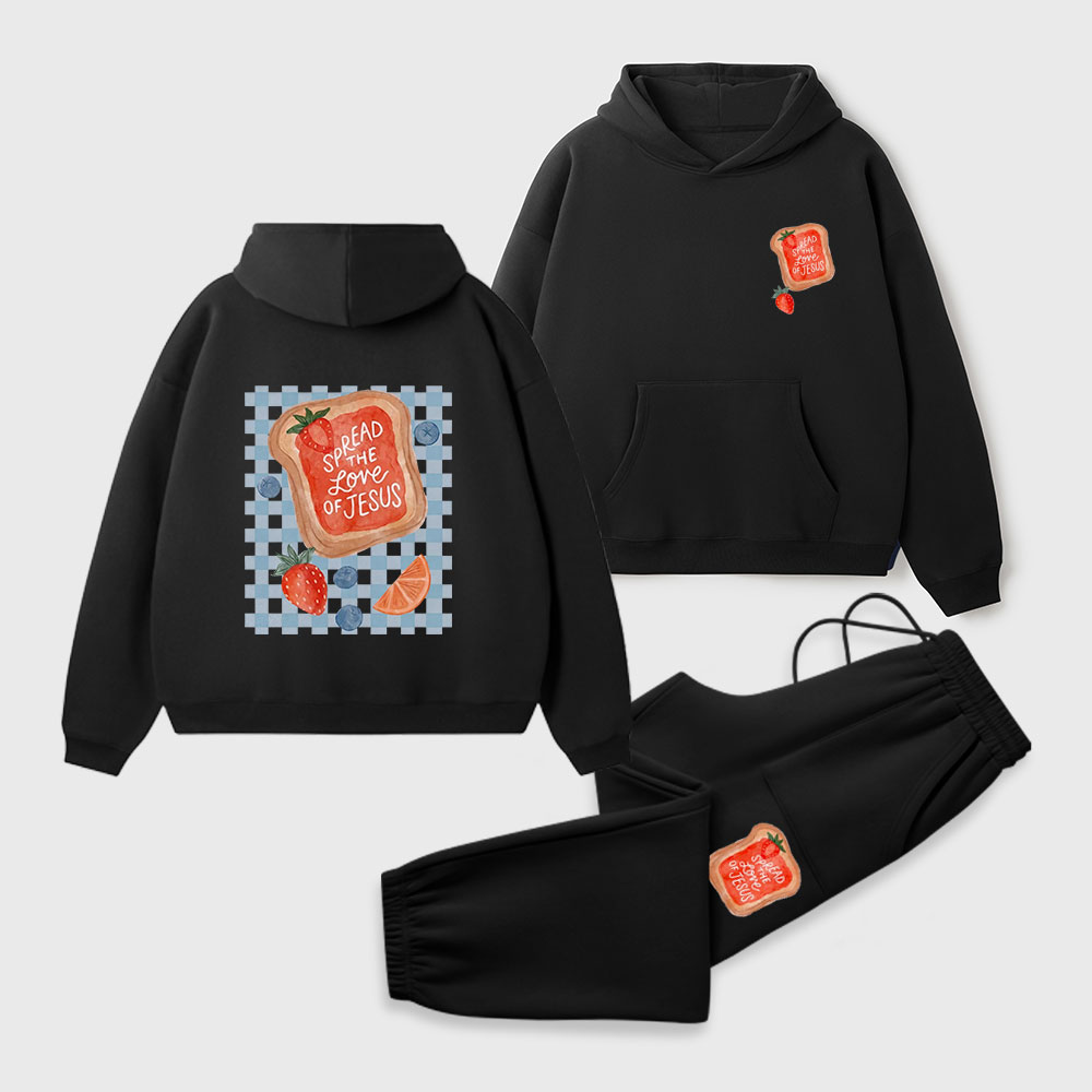 Spread The Love Of Jesus Christian Premium Fleece Hoodie Set