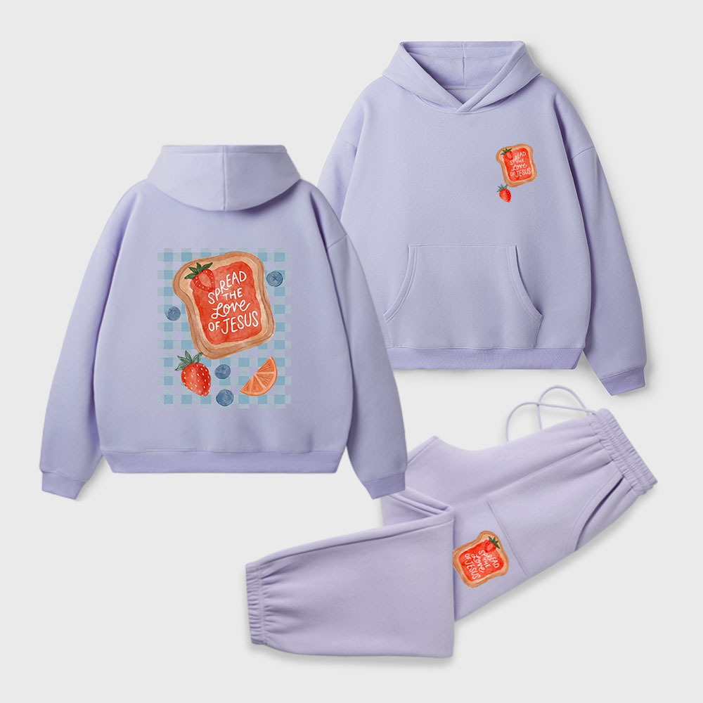 Spread The Love Of Jesus Christian Premium Fleece Hoodie Set