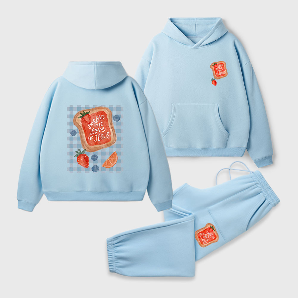 Spread The Love Of Jesus Christian Premium Fleece Hoodie Set